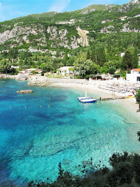 Paleokastritsa Blue Lagoons Coast Landscape Ionian Sea On Corfu Stock Photo Image Of Corfu