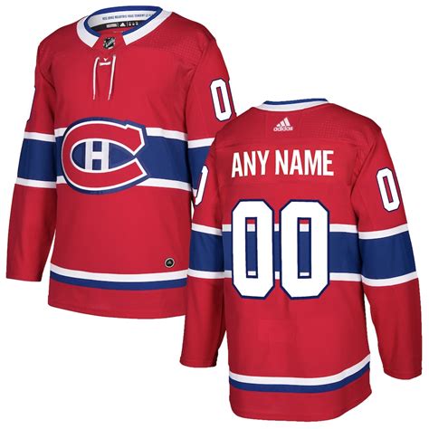 Adidas Montreal Canadiens Red Authentic Custom Jersey