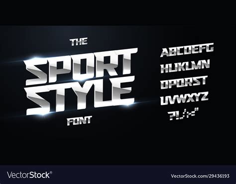 Sport Style Alphabet Modern Dynamic Bold Font Vector Image