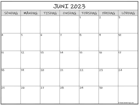 Juni 2021 Kalender Svenska Kalender Juni