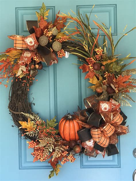 fall wreath fall door decorations wood wreath fall wreath