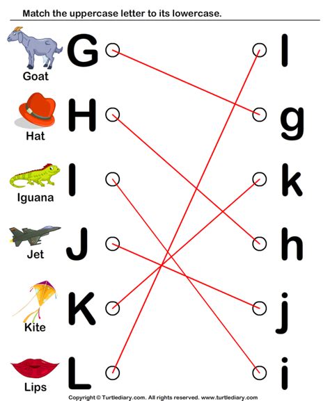 When it comes to letters, case refers to whether letters are written in larger uppercase form, which is also often known as majuscule or capital letters, or . Draw Line to Match Letters G to I Worksheet - Turtle Diary