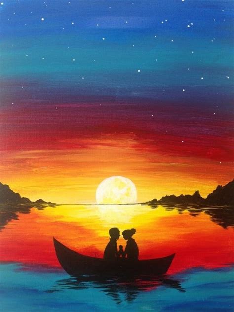 15 Acrylic Painting Ideas For Beginners Brighter Craft Sunset