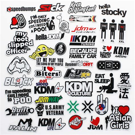 buy funny car stickers jdm decals drift car decal japanese auto motocycle helmets reflective