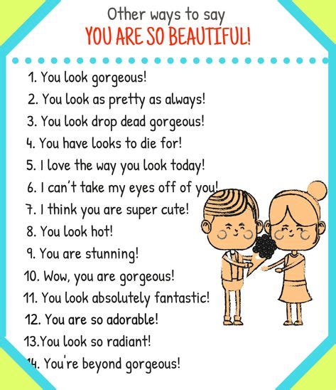 Different Ways To Say You Are Beautiful Eslbuzz Learning English My