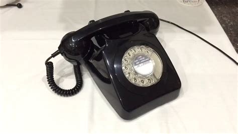 Black Gpo 746 Rotary Dial Corded Telephone Telephone Radio Television