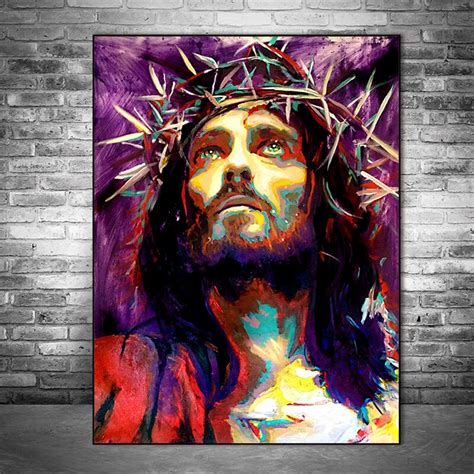 Abstract Jesus Canvas Painting Portrait Wall Art Posters And Prints