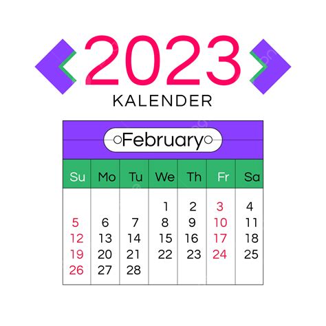 Gambar Kalender 2023 Kalender Bulanan Februari Kalender Bulanan
