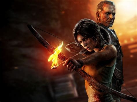 Tomb Raider Lara Croft Fire Bow 2560x1600 2013 : Wallpapers13.com