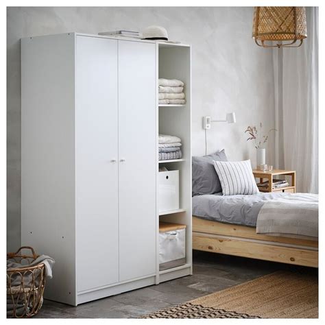 The ikea nordkisa bamboo wardrobe is perfect for organising your. KLEPPSTAD Open wardrobe - white 15 1/2x69 1/4 " in 2020 ...