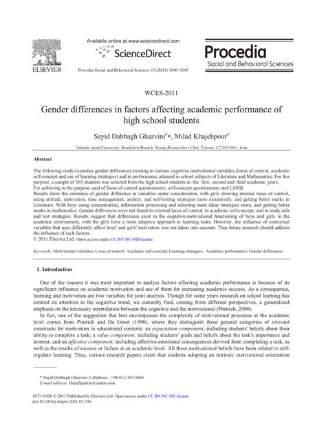 Factors affecting the declining of academic performance of. (PDF) Gender differences in factors affecting academic ...