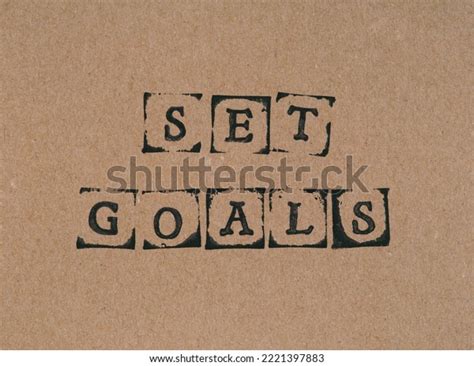 Cardboard Words Set Goals Made By Stock Photo 2221397883 Shutterstock