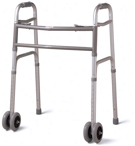 Extra Wide Two Button Walker With Dual 5 Wheels By Medline