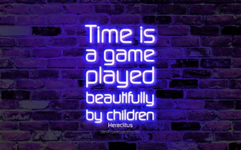 Download Wallpapers Time Is A Game Played Beautifully By Children 4k