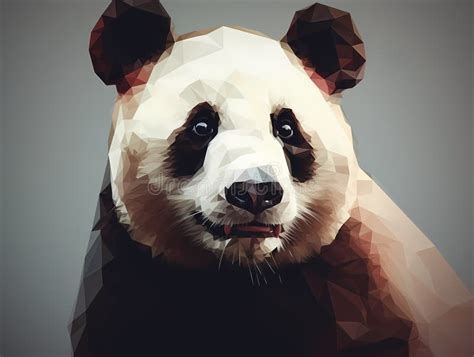 Low Poly Panda Portrait Ai Generated Stock Image Image Of Endangered