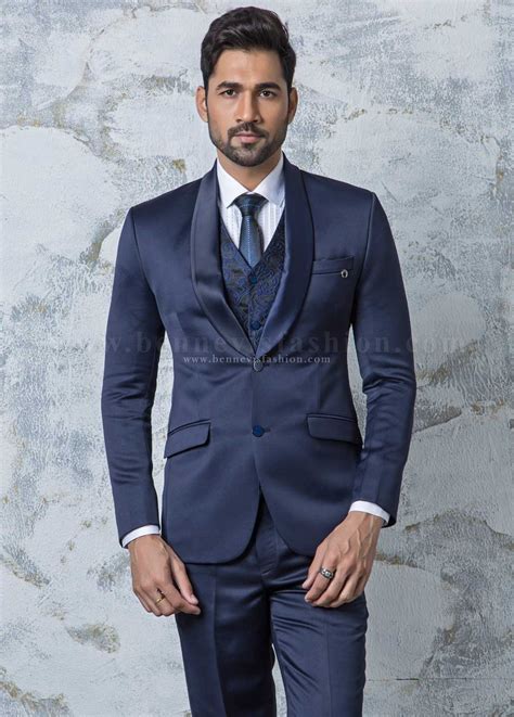 Blue Designer Mens Suit Bennevis Fashion