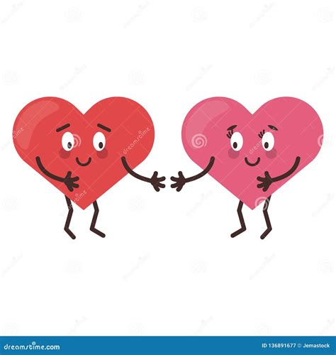 Cute Heart Cartoon Stock Vector Illustration Of Romanticism 136891677