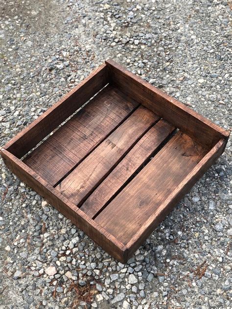 Rustic Reclaimed Wood Crate 185x185x5 Dark Walnut Etsy