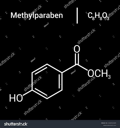 Chemical Structure Methylparaben C8h8o3 Stock Vector Royalty Free