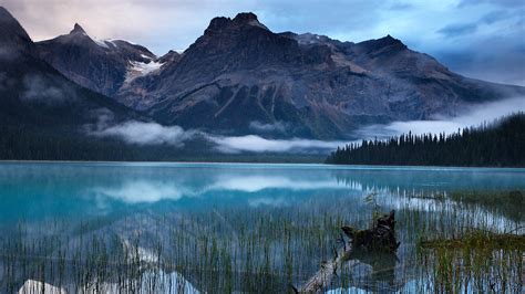 Emerald Lake With The Peaks Of The President Range In Yoho National
