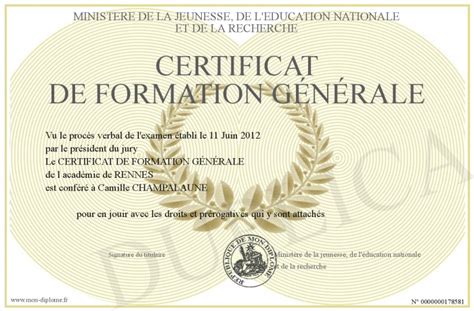 Certificat De Formation GÉnÉrale