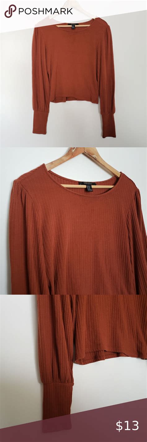 For Burnt Orange Longsleeve Top Tops Clothes Design Long Sleeve
