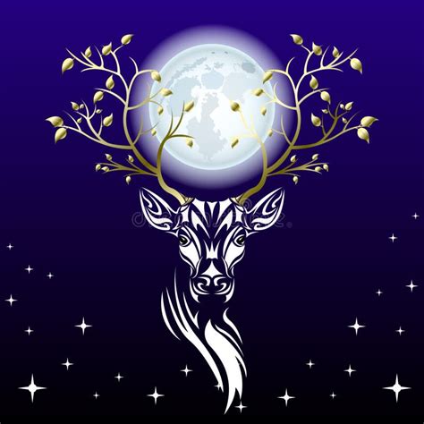 Fairy Forest Deer Head Stock Vector Illustration Of Fantasy 155981757