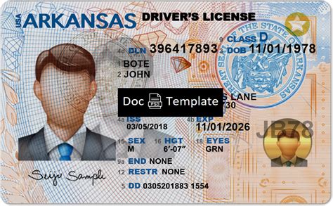 Arkansas Driver License Template Psd Psd Templates