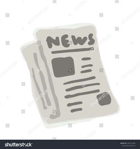 Cute Illustration Newspaper Doodle Style Icon Stock Vector Royalty