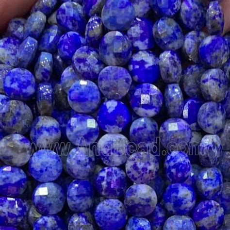 Blue Lapis Lazuli Beads Faceted Coin Approx 6mm Dia Gb11808