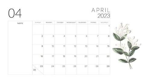23 Minimalist April Calendars 2023 With Holidays Onedesblog April