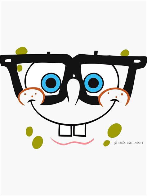 Spongebob Squarepants Geek Face Sticker For Sale By Phunknomenon