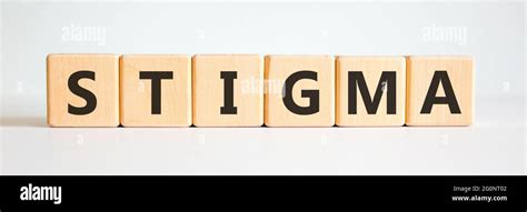 Stigma Symbol Wooden Cubes With The Word Stigma Beautiful White