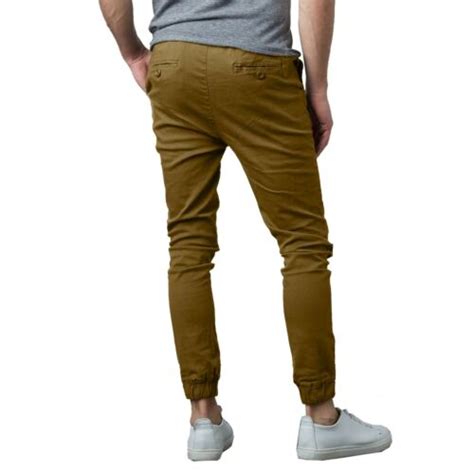 Mens Twill Stretch Jogger And Cargo Pocket Pants Chinos Work Lounge