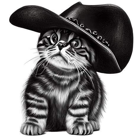 Cat In Cowboy Hat And Boots · Creative Fabrica