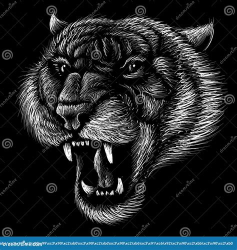 The Vector Logo Tiger For Tattoo Or T Shirt Design Or Outwear Stock