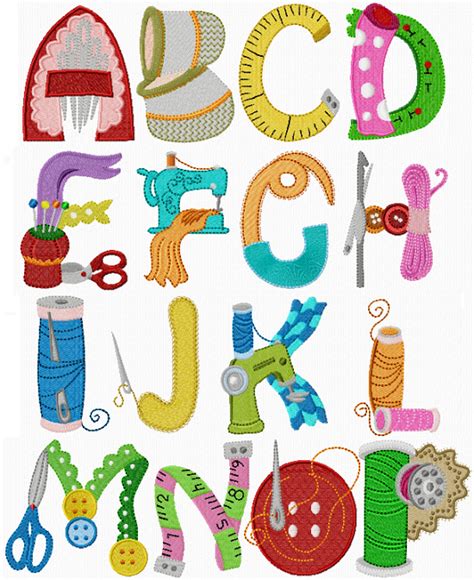 Sewing Alphabet Machine Embroidery Patterns Letter Art Design