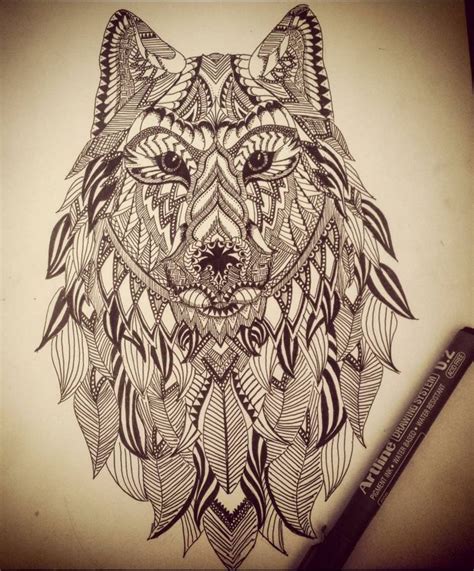 Zentangle Wolf By Miss On Deviantart