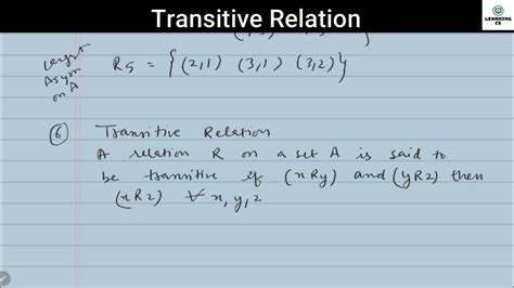What Is A Transitive Relation Youtube