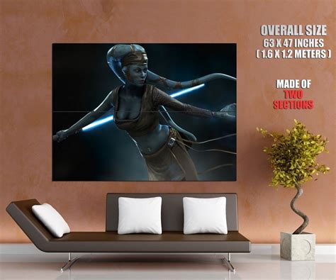 Aayla Secura Jedi Master Lightsaber Star Wars Art Giant Huge Print Poster