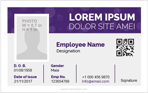 5 Ms Word Company Id Card Templates Word And Excel Templates