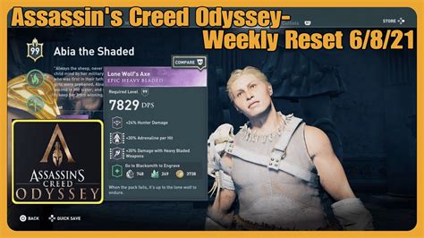 Assassin S Creed Odyssey Weekly Reset 6 8 21 YouTube