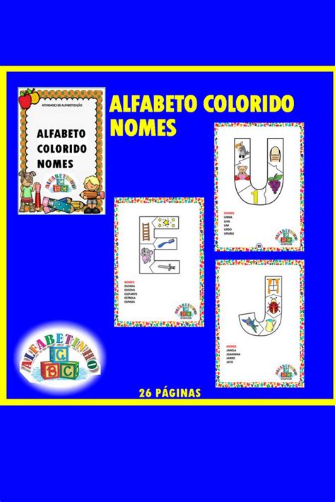 Alfabeto Ilustrado Colorido Cartazes De Parede SÓ Escola A57