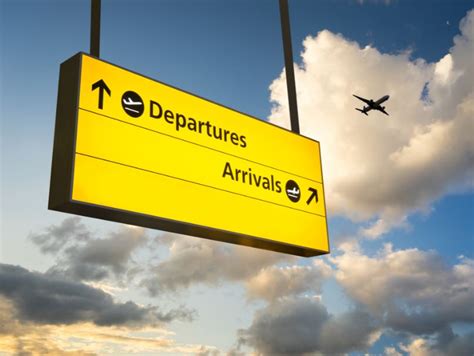 Departures Arrivals Sign Airport Plane Travel Off Path