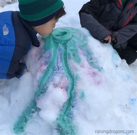 Snow Volcano Ages 3 ⋆ Raising Dragons Volcano For Kids Snow