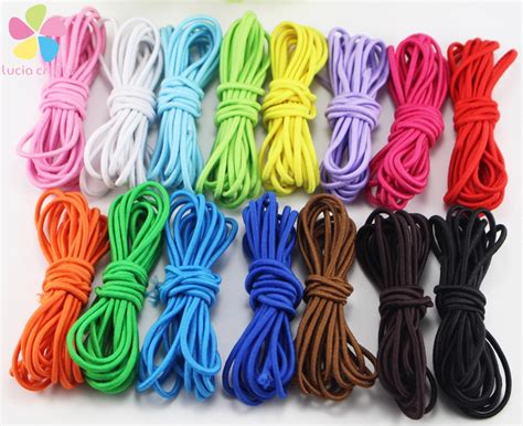 Mixed 15 Colors 2mm Dia Elastic Nylon Cords Jewelry String Ropes Diy