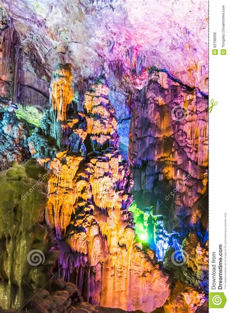 Dripstone Cave Reed Flute Cave Stock Photo Image Of Limestone
