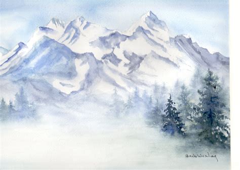 Snow Mountain Watercolor Painting Judy Blogged Miniaturas