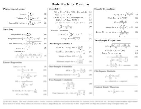 Solution Basic Statistics Formulas Studypool