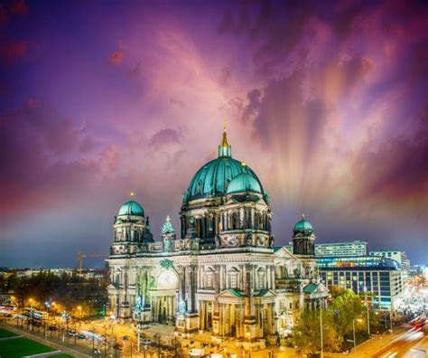 Germany Berlin Sky Night Cities
